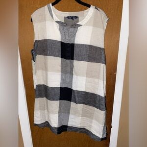 Chadwicks Black and White Plaid Sleeveless Top